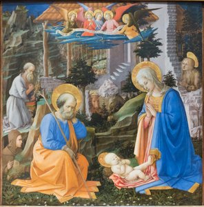 Adoration of the Christ Child with saints and angels by Filippo Lippi