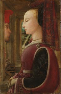 Portrait of a Woman with a Man at a Casement by Filippo Lippi