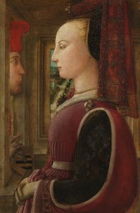 Portrait of a Woman with a Man at a Casement by Fra Filippo Lippi