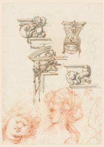 Architectural Details and Three Heads