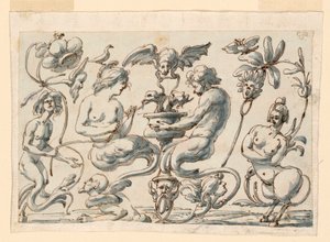 Grotesque for an Oblong Panel by Filippo Marchionni