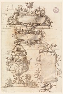 Two Escutcheons, Decorative Vase and a Scroll by Filippo Marchionni