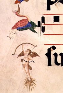 A Cherub Shooting a Stork with a Bow and Invisible Arrow (detail)