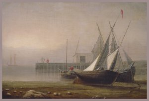 Fishing Boats at Low Tide, c.1850s by Fitz Henry Lane