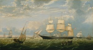The Golden State Entering New York Harbor by Fitz Hugh Lane
