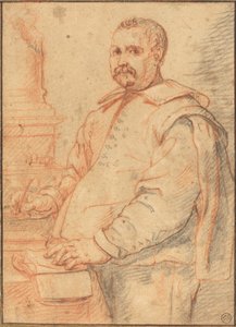 A Scholar Writing by Flemish 17th Century
