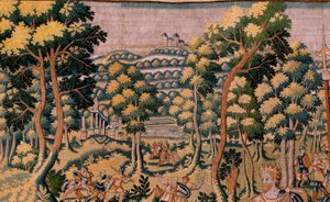 Flemish tapestry. Series Story of Cyrus. No II Astyages recognizes Cyrus. Anonymous, based on Michiel Coxcie. Atelier Antwerp. Ca 1590 by Flemish School
