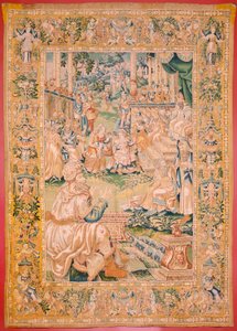 Flemish Tapestry. Series The Book of Judith. Return to Bethulia. Eighth Tapestry in the Series. Manufacture Netherlands, Brussels(?). Second Half of the 16th Century. Fabric Wool. Location Church of Saint Nicholas of Bari by Flemish School