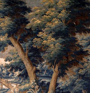 Flemish tapestry. Verdure. End 17th-begin 18th century. Property of the church Sint-Walburgakerk Oudenaarde (detail) by Flemish School