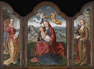 Madonna and Child, St. Barbara and St. Catherine, c.1520 by Flemish School