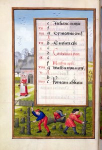 Cutting Trees and Binding Faggots, from a Book of Hours, c.1500