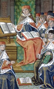 Lecture in hall, from De Medina Fen I. II, by Avicenna (980-1037) by Flemish School