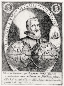 Portrait of Oliver Noort (1558-1627) at the Age of 42 by Flemish School