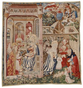 Tapestry depicting the Annunciation and the Nativity, Tournai by Flemish School
