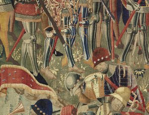 Tapestry Showing the Conquests of King Alfonso V of Portugal, Tournai (detail) by Flemish School