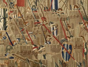 Tapestry showing the Conquests of King Alfonso V of Portugal (detail) by Flemish School