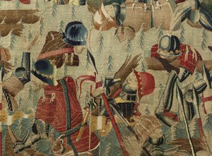 Tapestry showing the Conquests of King Alfonso V of Portugal, Tournai (detail) by Flemish School