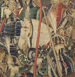Tapestry showing the Conquests of King Alfonso V of Portugal, Tournai (detail) by Flemish School