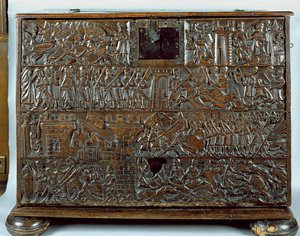 The Courtrai Chest Depicting Scenes from the Battle of the Golden Spurs Fought in Courtrai in 1302