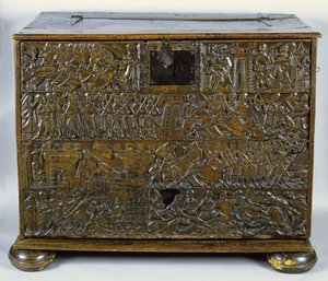 The Courtrai Chest Depicting Scenes from the Battle of the Golden Spurs Fought in Courtrai in 1302