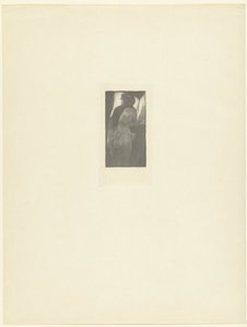 Half-Naked Woman with Stick Leaning Over Large Book