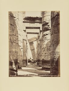 Karnak. Inclined Column in the Hypostyle Hall, Egypt