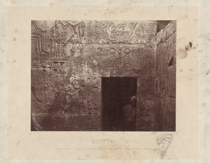 Man in a Doorway in the Temple of Ramses III in Egypt by Félix Bonfils