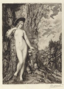 The Amorous Lion by Félix Bracquemond, after Gustave Moreau