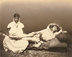 A Moorish Woman with Her Maid by Félix Jacques Moulin