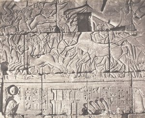 Karnak Thebes, Enclosure of the Palace - Details of Sculptures at Point O, 1851-52, printed 1853-54 by Félix Teynard