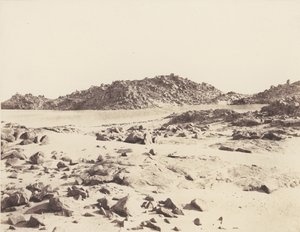 Première Cataracte, Montagnes Granitiques Couvertes de Sables by Félix Teynard