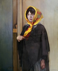 Young Woman with Yellow Cloth