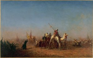 Caravan on the road to Mecca by Félix Ziem