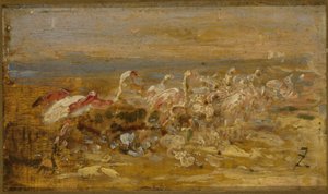 Flamingos, 2nd Half of the 19th Century by Félix Ziem
