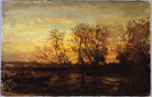 Sunset, between 1850 and 1860 by Félix Ziem