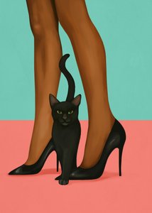 Black Cat High Heels