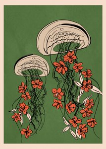 Floating Floral Jellyfish by Flow Line