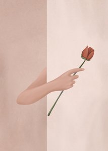 Hand Holding Rose by Flow Line