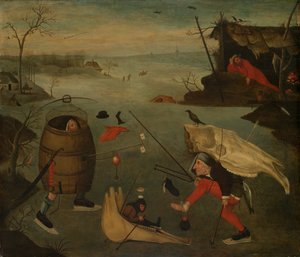 Grotesque Duel on the Ice by Follower of Hieronymus Bosch