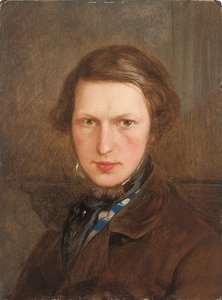 Self Portrait in a Brown Coat by Ford Madox Brown