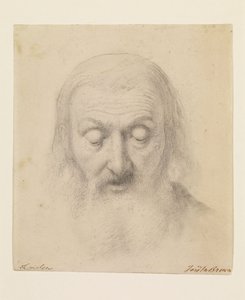 Wycliffe Reading His Translation of the Bible - Study for the Head of Wycliffe by Ford Madox Brown