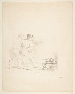 Men Spitting at a Fire, ca. 1820-1850 by Formerly attributed to Goya