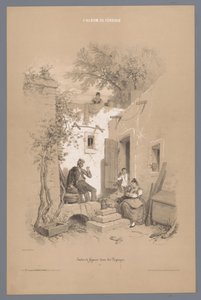 Parents with Children at Their Village Home (series title: Studies of Figures in a Landscape)