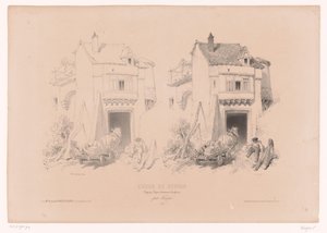 Freight Driver with Horse and Wagon Resting at a Gate by Fortuné Ferogio