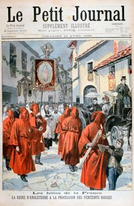 Queen Victoria watching the procession of the red penitents by Fortuné Méaulle