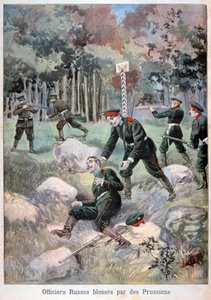 Russian officer wounded by the Prussians, Russian border, 1898 by Fortuné Méaulle