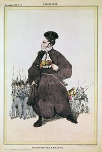 Caricature of Baron Pasquier as Saviour of France, 1830
