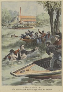 Courageous Rescue from the River Doubs by Two French Soldiers