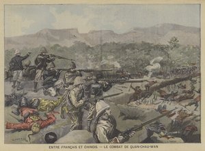Fighting between French and Chinese troops at the Battle of Guangzhouwan by Fortune Louis Meaulle