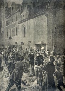Major Esterhazy Cheered by the Crowd Celebrating His Acquittal by Fortune Louis Meaulle
